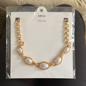 FREE Mango Gold Necklace with White Accents